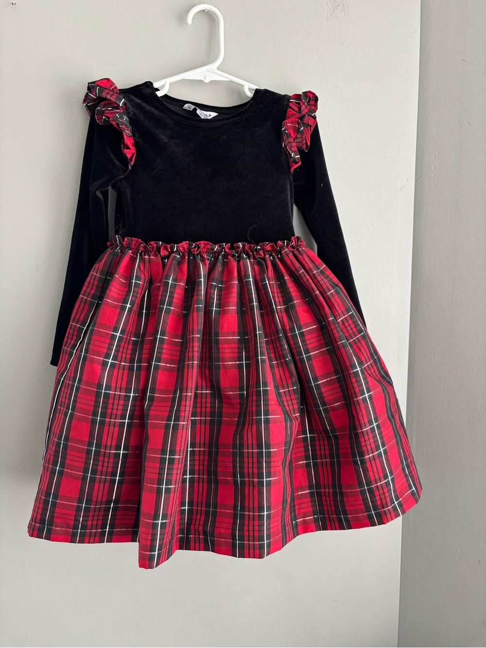 Black & Red Plaid Holiday Dress for Girls Peppa & Julie